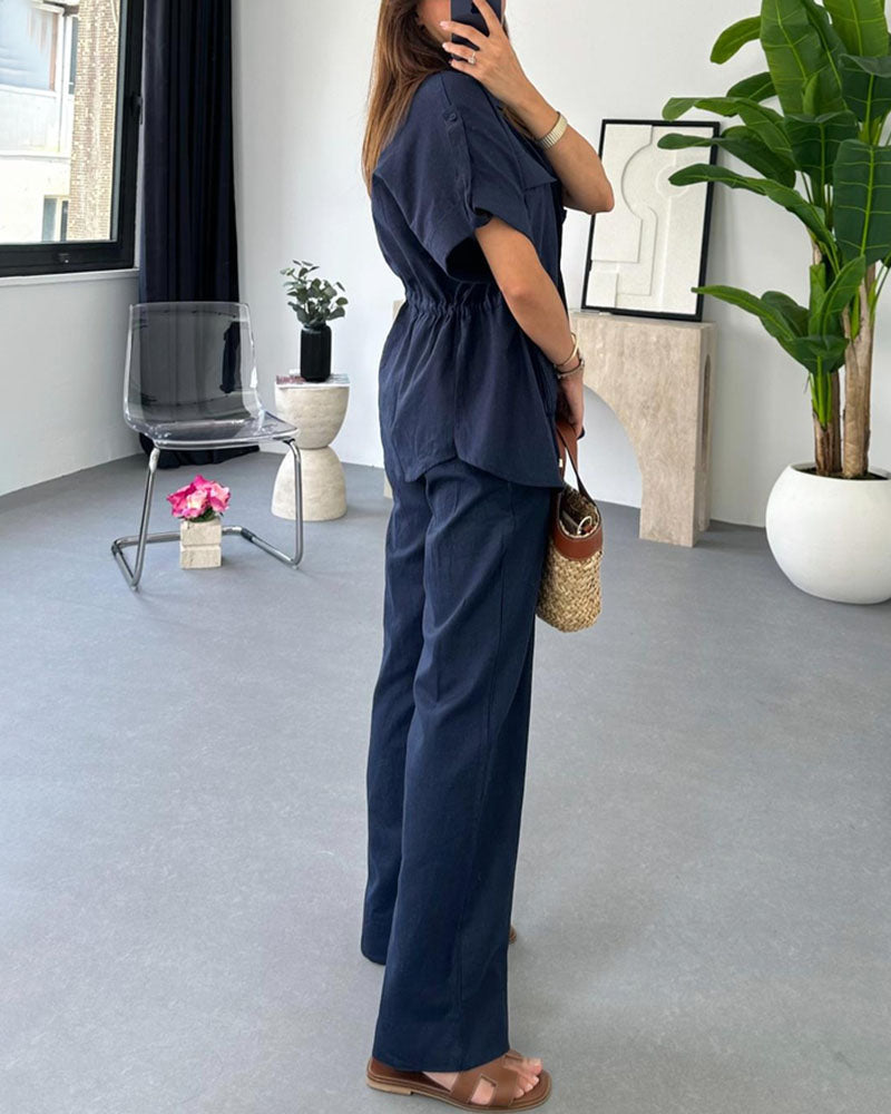 Molly - Workwear Drawstring Two-Piece Set