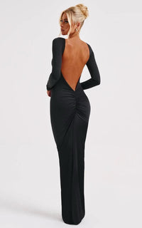 Lyanna - Boat-Neck Backless Maxi Dress