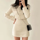 Ilona - Long Sleeve Short Jacket Skirt Set